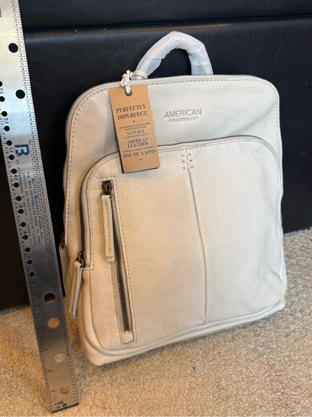 American Leather Co. Cream Leather Women’s Backpack